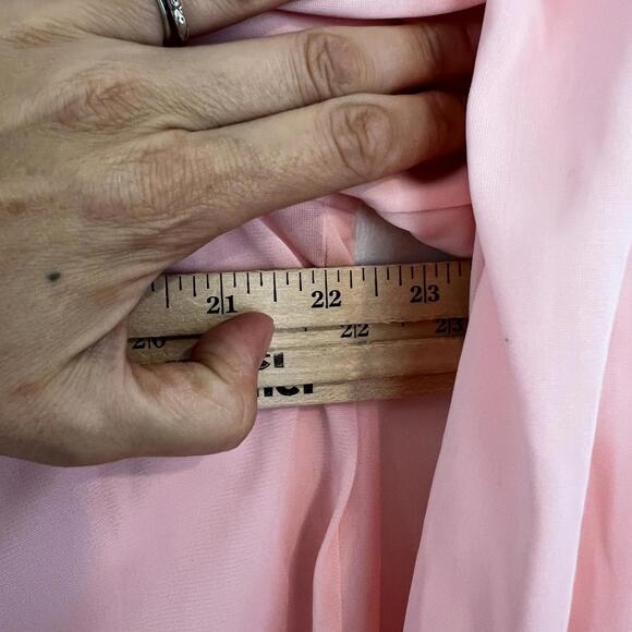 Vintage 80s Creation Model Intimates Cropped Sheer Pink Baby Doll Top Bow Pale - Picture 7 of 13